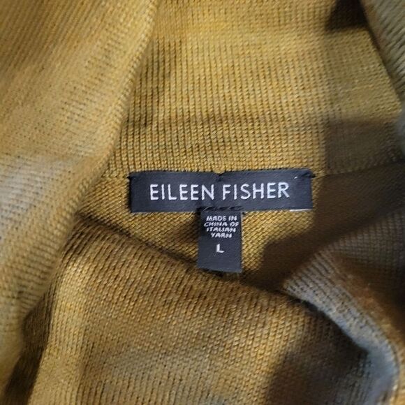 Eileen Fisher Green Merino Wool Turtleneck Sweater Women's Large - Picture 9 of 13